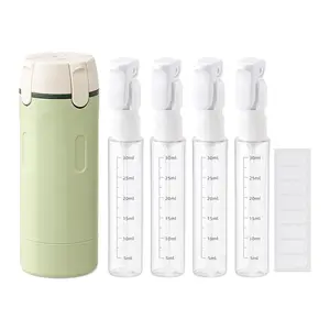 4 in 1 Travel Dispenser Bottle,Leak Proof Refillable Toiletry Containers for Shampoo, Conditioner, Lotion & Skincare – Easy Clean Travel Bottles for Gym, Business #TravelBottles #LeakProofContainers #TravelSizeToiletries #RefillableBottles