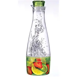 212 MAIN Fruit Infusion Carafe with Strainer - 50oz Lemon Beverage Pitcher, Removable Compartment, Silicone Components for Flavored Drinks