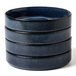 Famiware Star 8.25'' Stoneware Large Pasta Bowl (Set of 4) Tableware, Nebulas Blue