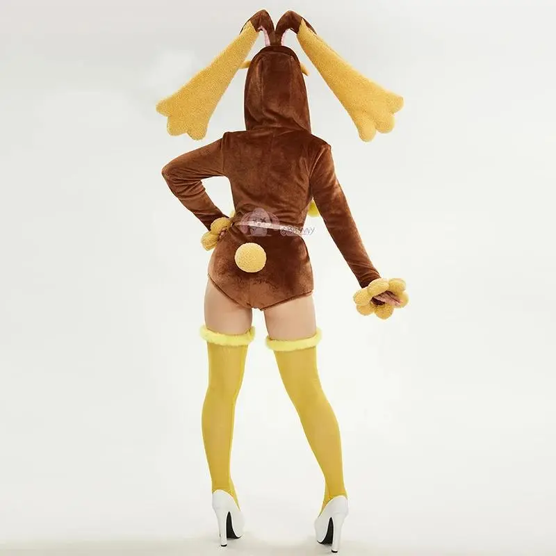 Anime Lopunny Cosplay Costumes Women Sexy Hooded Bodysuit Socks Suit  Cartoon Flannel Kawaii Pajamas Jumpsuit Halloween Clothes - TikTok Shop