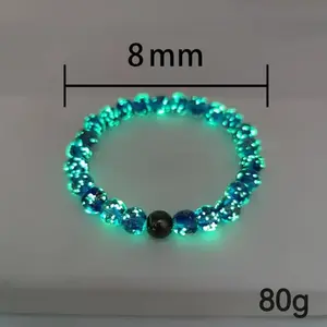 Women's Glowing-in-the-Dark Bracelet - 1pc Luminous Bead Starry Night Light Jewelry, Retro Cute Style, Durable Bead Chain, Valentine's Gift for Women, Everyday & Party Wear