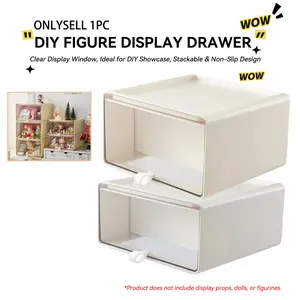 Stackable Collectible Figure Storage Drawer, Transparent Display Cabinet, Silicone Handle, Essential for Figurine Enthusiasts