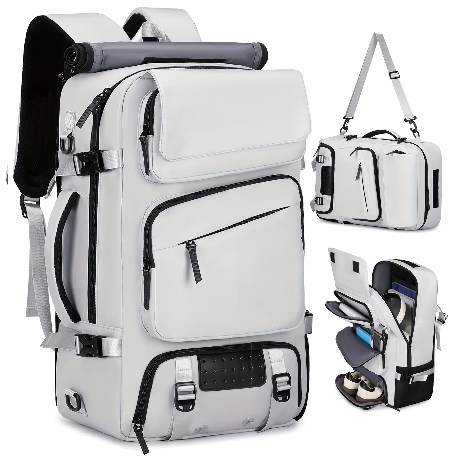 Large Capacity Travel Backpack Suitable for Both Men And Women, Designed for Carry-On Use And Approved by Airlines. It Features a Compartment for Shoes And Can Accommodate a 17.3-Inch Laptop, Making It Ideal for Business, Work, Gym