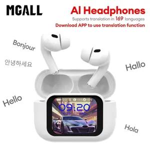 MGALL Y49 Multifunctional Wireless Headphones Supports 169 Language Translation, with 2025 Bluetooth 6.0, Colorful LCD Smart Touch Screen, Personalized Screensaver, Hi-Fi Sound, IPX5 Waterproof, Ideal for Office, Study, Sport & Calls