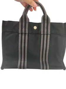Pre-owned HERMÈS Canvas Tote Black Fourre Tout PM Bag