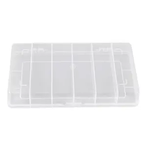 Clear Transparent Grid Box with Lid Square Grids Toolbox Bead Jewelry Storage