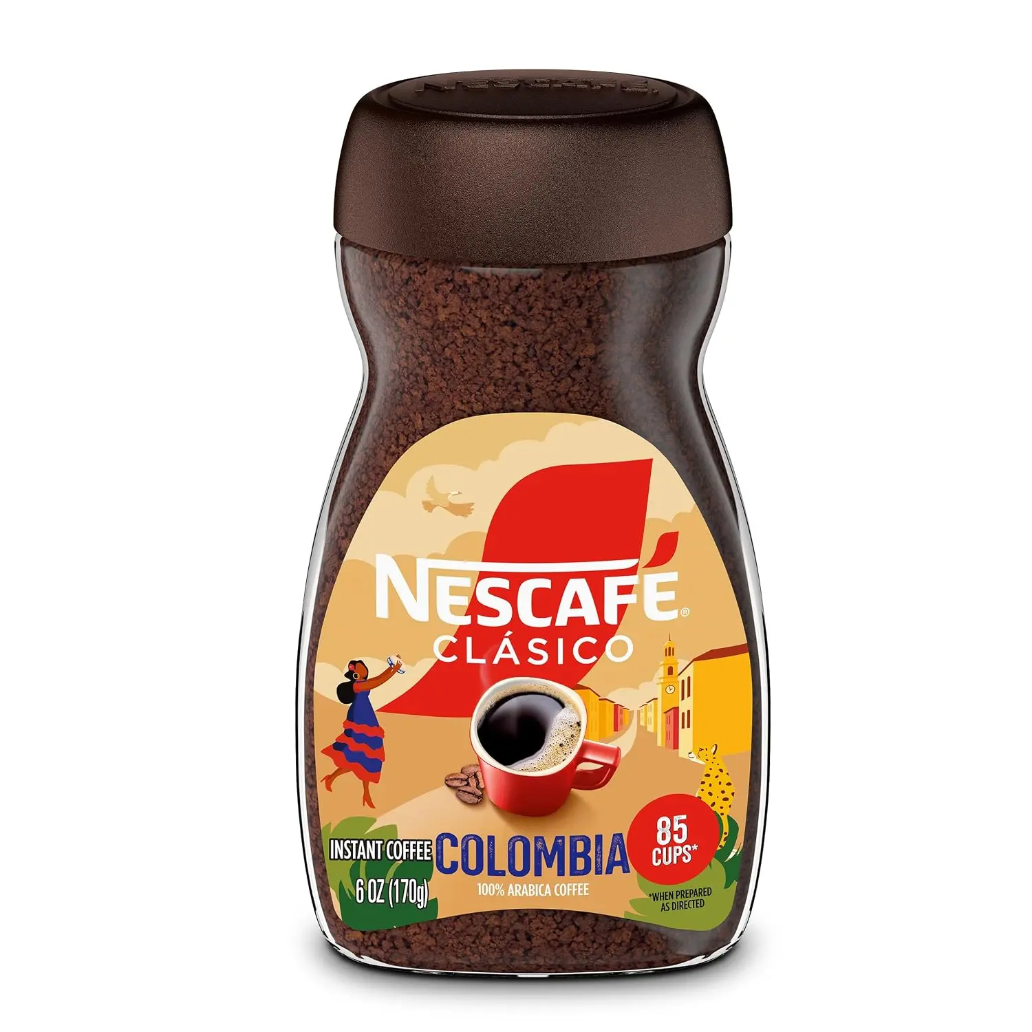 NESCAFÉ Clasico Colombia Origin Instant Coffee, 6 oz Jar | Single-origin Colombian instant coffee; single 170 g (6 oz) jar