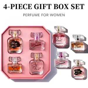 4-Piece Set, Women's Eau De Parfuma Spray Gift Box, Long Lasting Fragrance, 4 Different Scents, Perfect For Holiday Gifts, Dating, Daily Life, Parties, 0.68 fl oz*2 And 1 fl oz*2