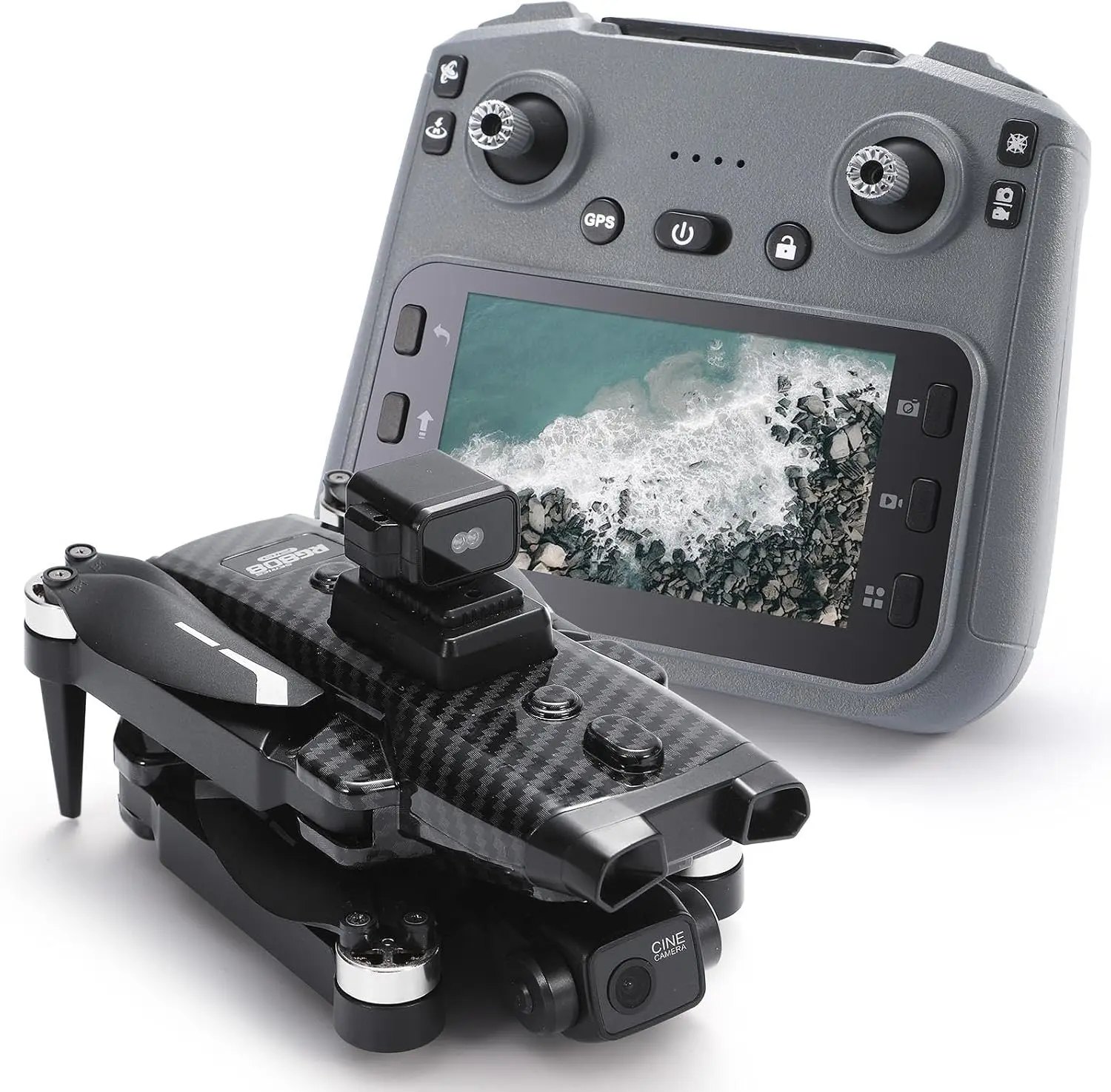 YCMDCGIE 4K GPS Foldable Quadcopter Drone - 3-Axis Gimbal Dual Cameras, AI Obstacle Avoidance, Follow Me, 4.5" FPV Screen, 40 Min Flight (2 Batteries), for Adults & Beginners