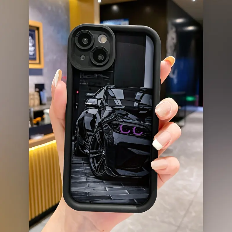 1.2mm Soft Silicone Customized Cellphone Case Casing Cover for iPhone Series (17,16 Pro Max,15 Plus,14,13,12,11,Air,XR,XS) - Cool Sports Car Pattern, Full Body Shockproof Protection, Scratch-Resistant, Non-Slip, Durable, Women's Gift, Smartphone Accessory