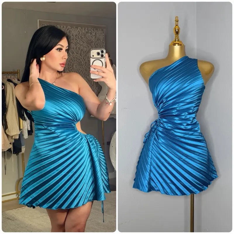 Women's  - Teal Blue with Side Detail Opening,