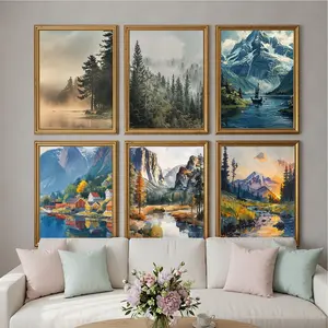 Morning Fog Print Misty Lake Wall Art Foggy Forest Print Minimalist Scandinavian Wall Decor Nordic Style Home Decor for Living Rooms & Bedrooms