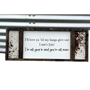 All Yours Sign - Farmhouse Sign - Wedding Gift Poster No Frame