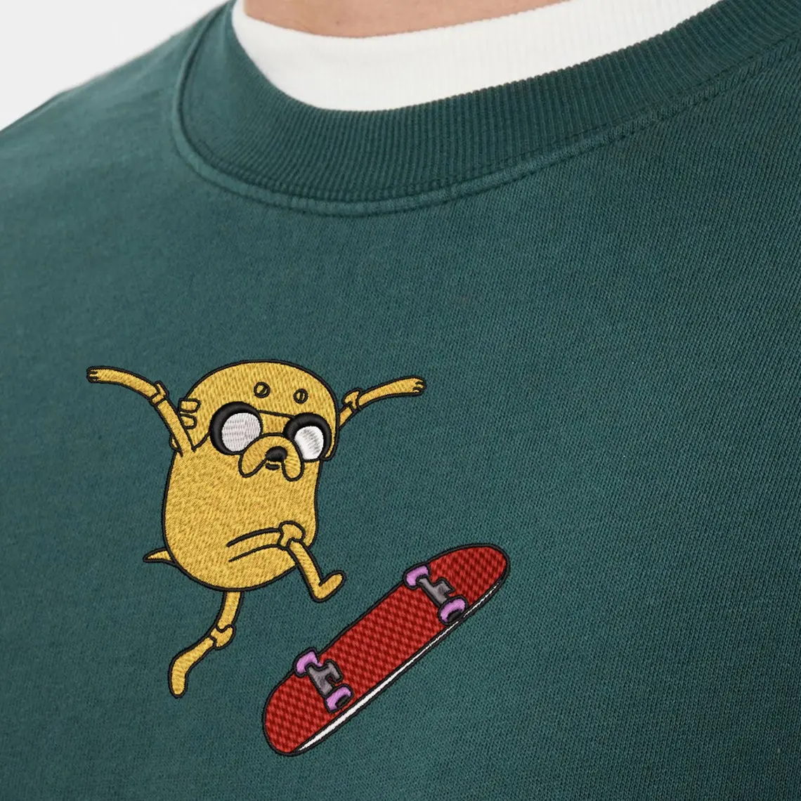 Jake Skateboard Embroidered Sweater/ Pop Culture 2000s Aesthetic Crewneck
