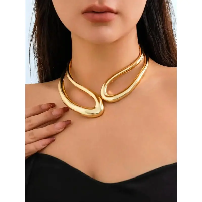 Women's Punk Shiny Chunky Choker Necklace - Statement Necklaces, High-End Maximalist Party Accessory, Ideal Birthday Gift for Girlfriend, Shiny Chunky Necklaces