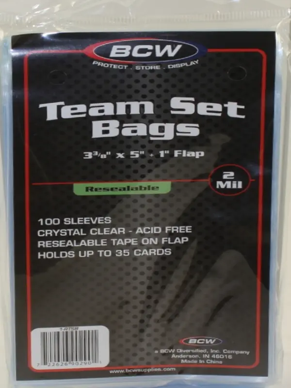 Trading Card Supplies - TEAM BAGS ( 1000 Resealable Plastic Card Bags - 10 Packs )