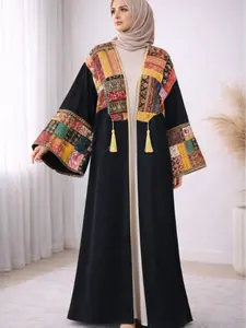 عباية جوخ  أنيقة قطعه واحده – إطلالة راقية وعصرية : Luxury Embroidered Abaya one piece – Elegant & Timeless Desig