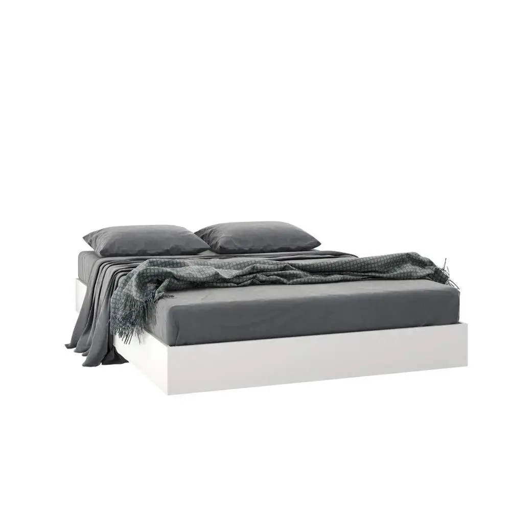 3-Piece Bedroom Set With Bed Frame, Headboard &amp; Nightstand, Full|Walnut &amp; White