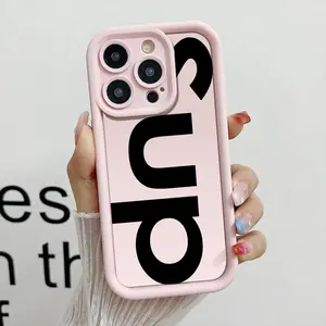Creative Curved Geometric Art Design Phone Case for iPhone 17 AIR 15 PRO 16 PRO MAX 14 PLUS 13 RRO 12 PRO MAX Shockproof Drop-Proof TPU Protection Aesthetic Cover Black Magnetic Reindeer Christmas ultra thin anti-fall friend gift lovely high quality pink