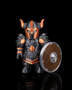 FDM Magnetic Barbarian Viking Miniature Set of 2 with Horns Up and Down Detailed Armor and Shield for Collectors and Enthusiasts