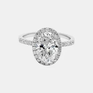 【713】New Year Promo Moissanite Mania-"Deck The Hall" 5 Carat Oval Synthetic Moissanite Ring