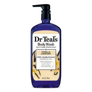Dr Teal's Vanilla Comfort Body Wash with Pure Epsom Salt & Essential Oils, 24 fl oz