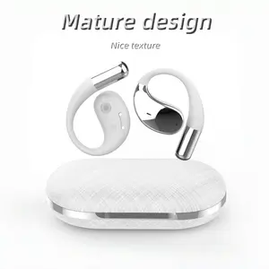 Wireless Open-ear Earbuds, Ultra Battery Life Non-in ear headphones Open-ear Earphones IP54 Waterproof Dustproof Smart Touch Control Exercise Noise