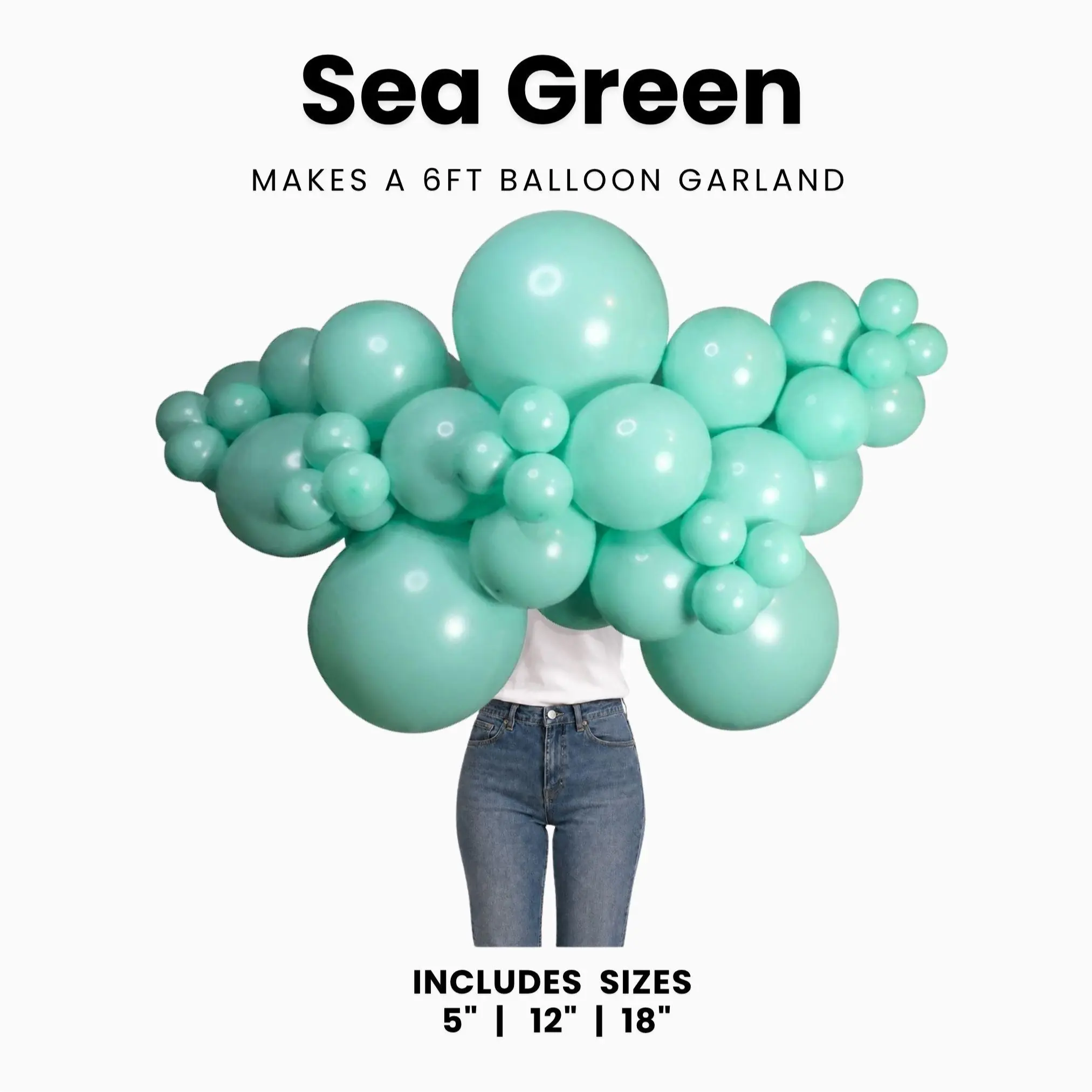 Sea Green Balloon Pack with Optional Add-Ons