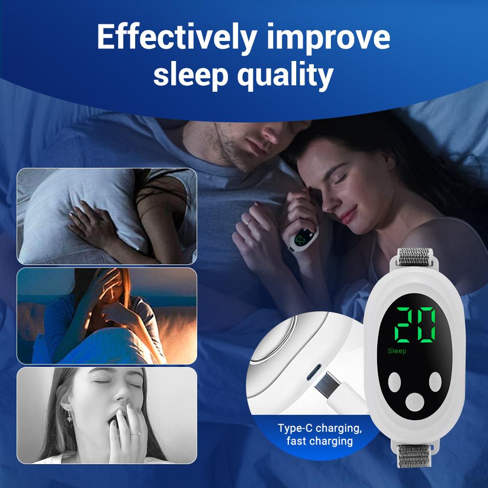 Handheld Microcurrent Sleep Aid Device Smart Sleep Instrument Portable Relaxation Tool for Home Office Travel USB-C Charging Deep Sleep Support Anxiety Relief for Adults