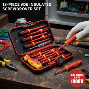 8-Piece/13-Piece Vde Insulated Blades Screwdriver Set, High Voltage Resistant 1000v Work Tool Kit, Cross & Flathead Phillips Bits