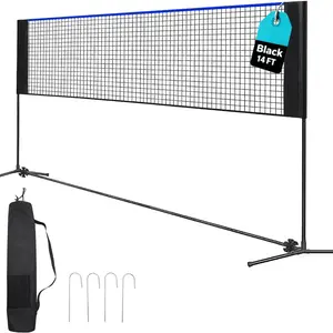 Sweetcrispy 10ft Foldable Portable Badminton Net Set - Outdoor Sport Badminton Equipment with Height-Adjustable Steel Frame, Carry Bag for Adults, Beach, Flat Surface, Includes Carry Bag, Outdoor Sports, Fabric, Lightweight, Folding, Backyard, Driveway