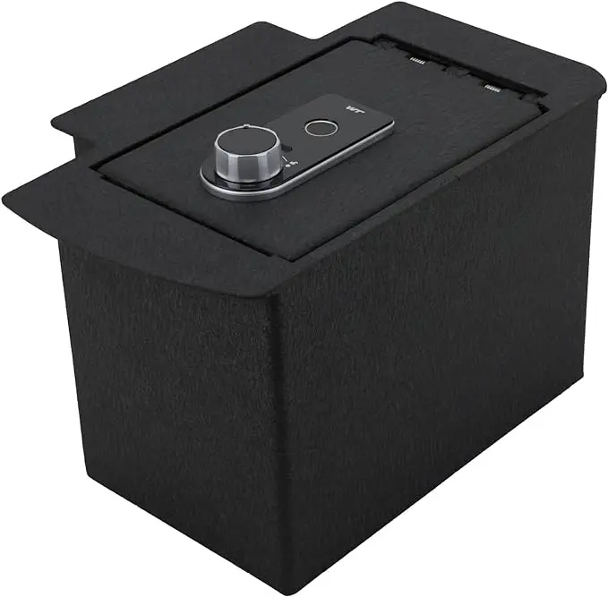 Center Console Safe Vault - KEREN Console Gun Safe Box Compatible with Toyota Tacoma 2005-2015, with Fingerprint Lock