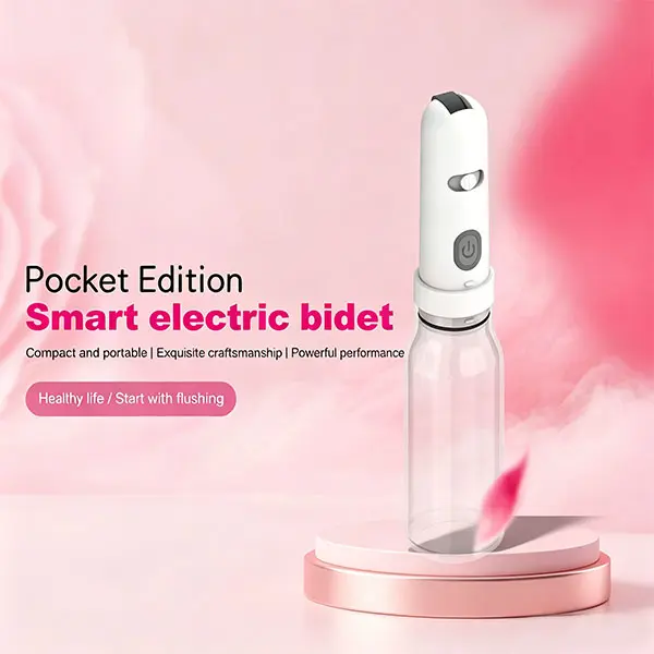 Portable Electric Bidet - Rechargeable Travel Bidet with 3 Pressure Modes - - 60-Day Battery Life, 180° Adjustable Nozzle, IPX7 Waterproof, Compatible with Most Water Bottles for Postpartum Care & Outdoor Travel
