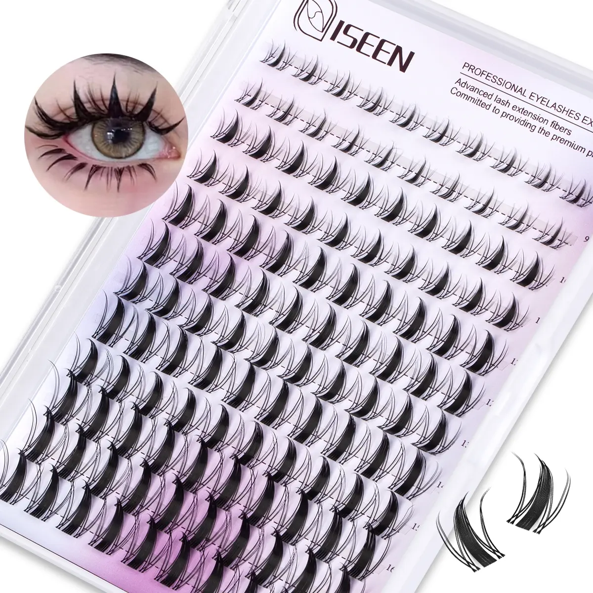 Fairy Lash Clusters Kit, DIY Spider Eyelash Extensions Kit, Feline Lash Look, Lashes Cluster, False Eyelashes Clusters, Individual Lashes, Cosmetic, Wispy Eyelash Clusters, Cosmetic False Lashes, Eyelash Extensions Set