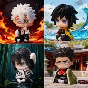 Set of 4 Anime Figures Sets  Cute Anime Collectibles, Desktop Display Model for Gamers & Anime Fans Assembled Toy Christmas Gifts