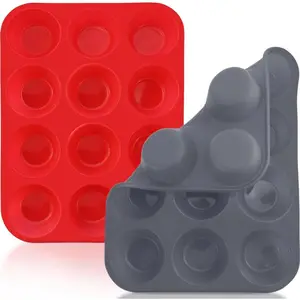 2 Pack 12 Cups  Muffin Pan Nonstick Cupcake Regular Size  Grade Mold Baking Molder for Muffins and Cupcakes