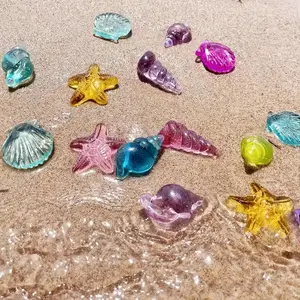 Colorful Glow-In-The-Dark Seashell Starfish Set, Aquarium Decor, Beach Pool Party Decoration, DIY Creative Atmosphere Ornament