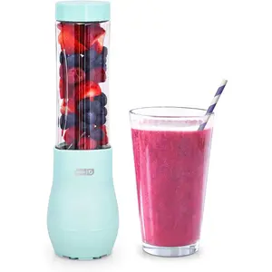 Dash Mighty Mini 10 Oz Compact Personal Bottle Blender with Travel Lid, Aqua