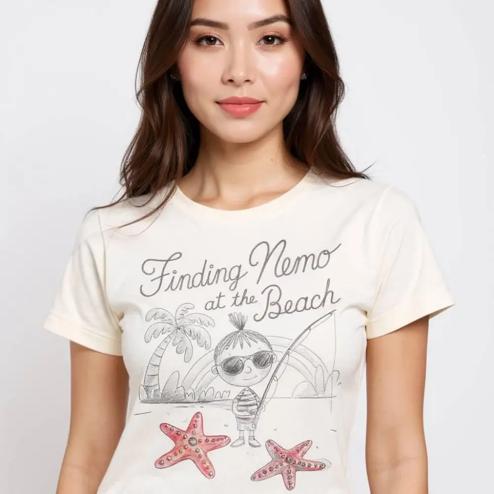 Finding nemo beach fishing adventure kids tee, Weird Humor Unisex Shirt, Vintage Graphic Shirts for Men Women, Gen Z Shirt, Meme Shirt