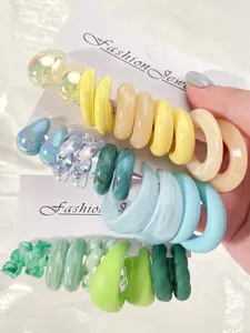Resin Water Drop C Shape Hoop Earrings, 10pcs-30pcs, Spring Summer Fresh Style, Ocean Vacation Trend, Elegant Women's Accessories, Fashionable Jewelry Accessories, Summer Dainty Jewelry, Trendy Fashionable Accessories