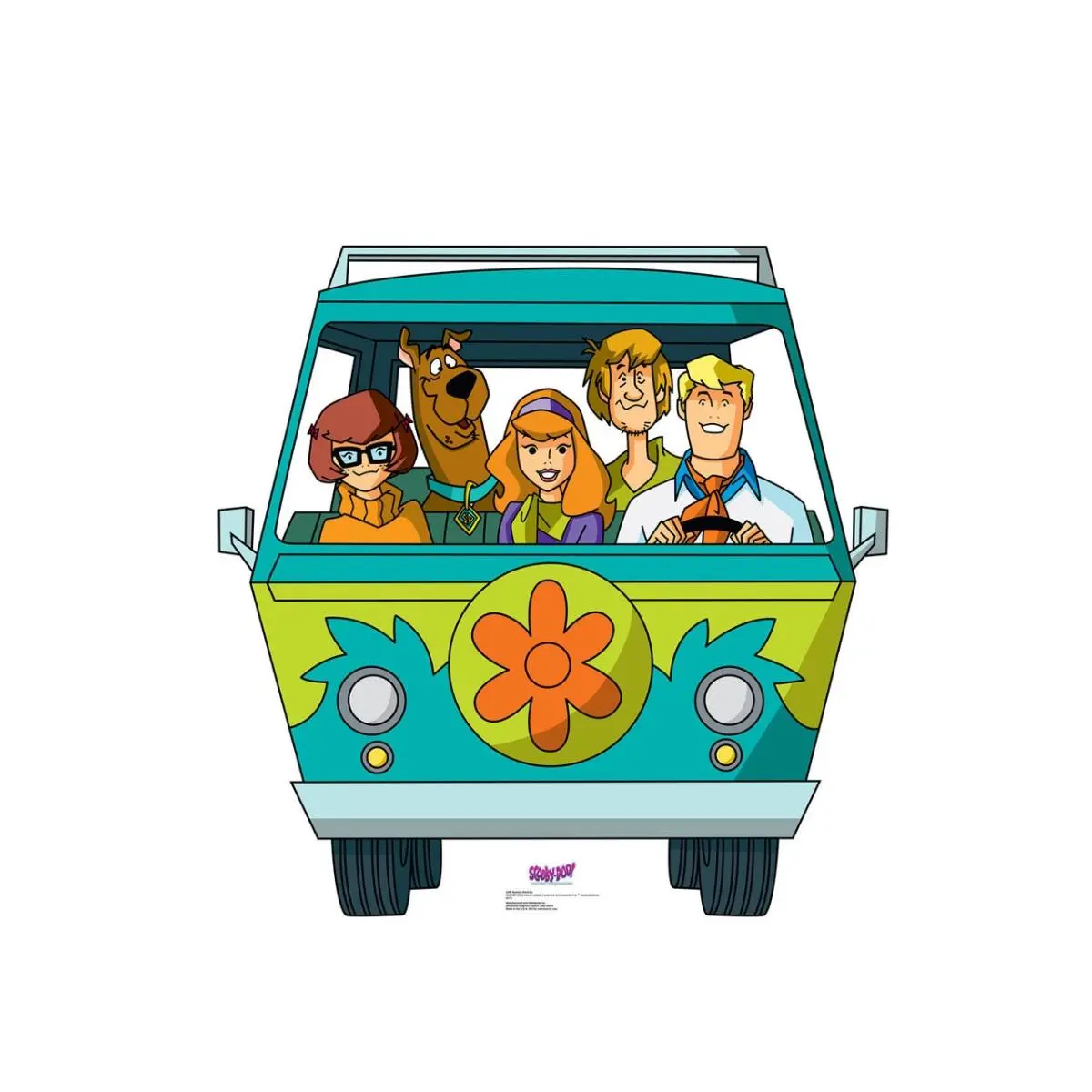 212 MAIN Single-Side Scooby-Doo Mystery Incorporated Mystery Machine Cartoon Cardboard Cutout, 45x45 in, Stand-Up Easel Back, Living Room Decor, Party Prop, Home Goods Gift