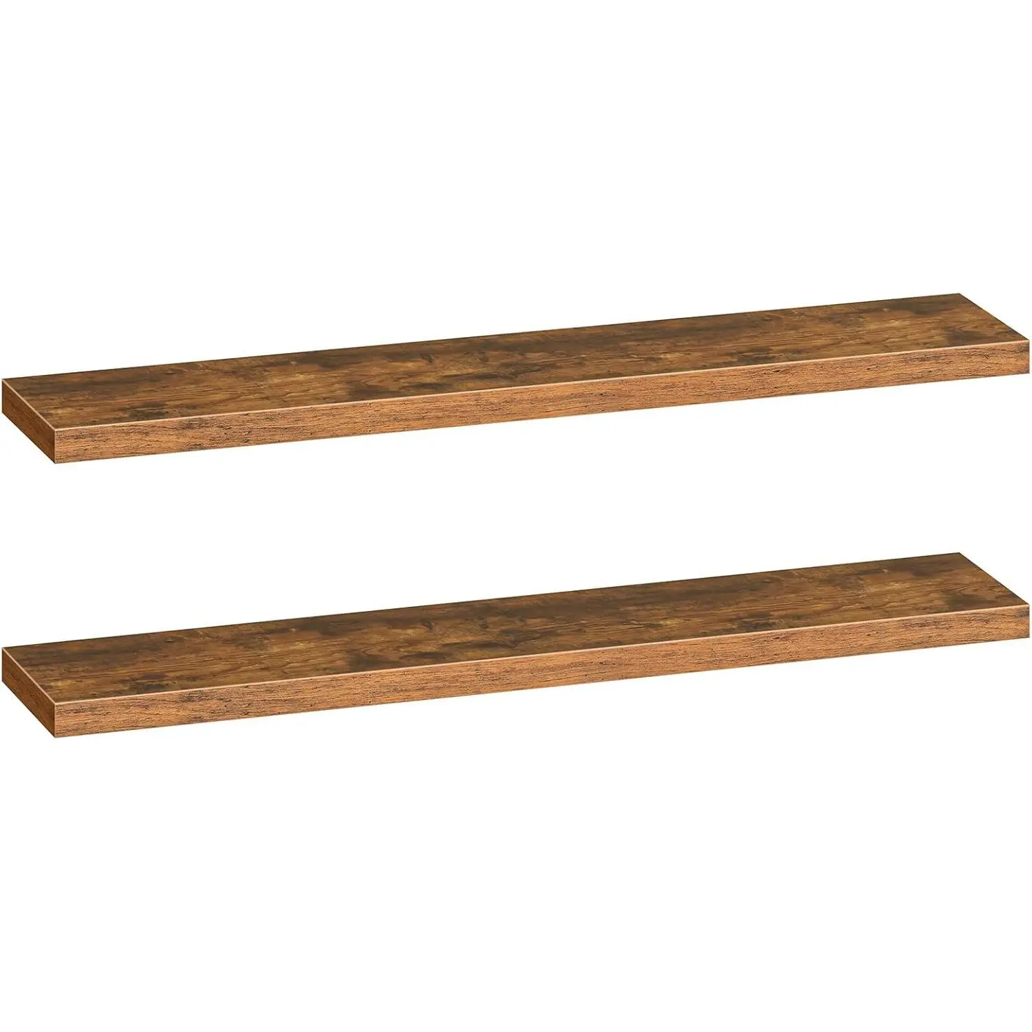Floating Shelves for Wall, Wall Mounted Shelf Set of 2, 55" Hanging Shelf with Invisible Brackets, for Wall in Bathroom, Bedroom, Toilet, Kitchen, Living Room, Office, Rustic Brown BF140BJP201