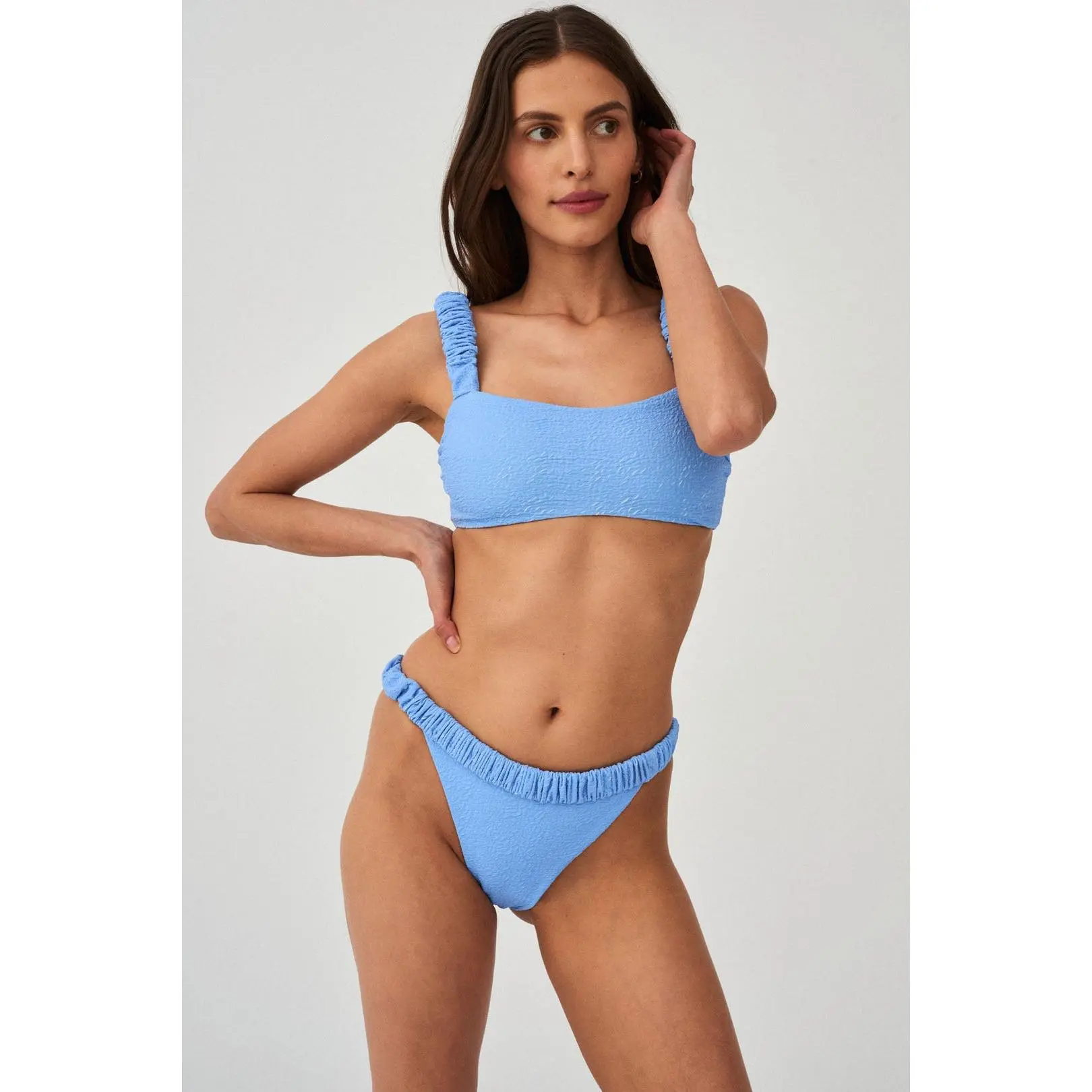 Undress Code Girlish Charm Swimsuit-Style Textured Bikini Bottom, Compatible with Bikini Swim Tops for Sports & Outdoor Use, Textured Bikinis, Bikini Swim Top