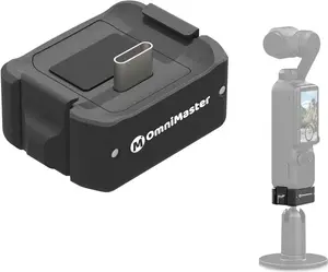 OmniMaster Charging Adapter Base for DJI Osmo Pocket 3, Type-C Charging dock, Desktop Charging Base with 1/4 Screw Hole, Aluminum Alloy Bracket