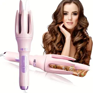 Automatic Rotating Hair Curler - 1.2in (3.2cm/32mm) Purple Iron with 4 Temperatures, Essential Oil Coating, Anti-Scalding, Moisturizing Care Tech, Regular Curly Hair Products, Hairpins & Comb Included