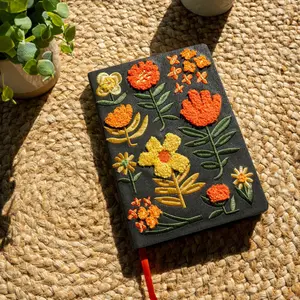 Chunky Flowers Embroidered Journal