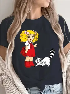 Candy Cartoon Print Streetwear T-shirt Harajuku Clothes Fashion Girls T Shirt Short Sleeve Summer Tee Casual Female O-Neck Top