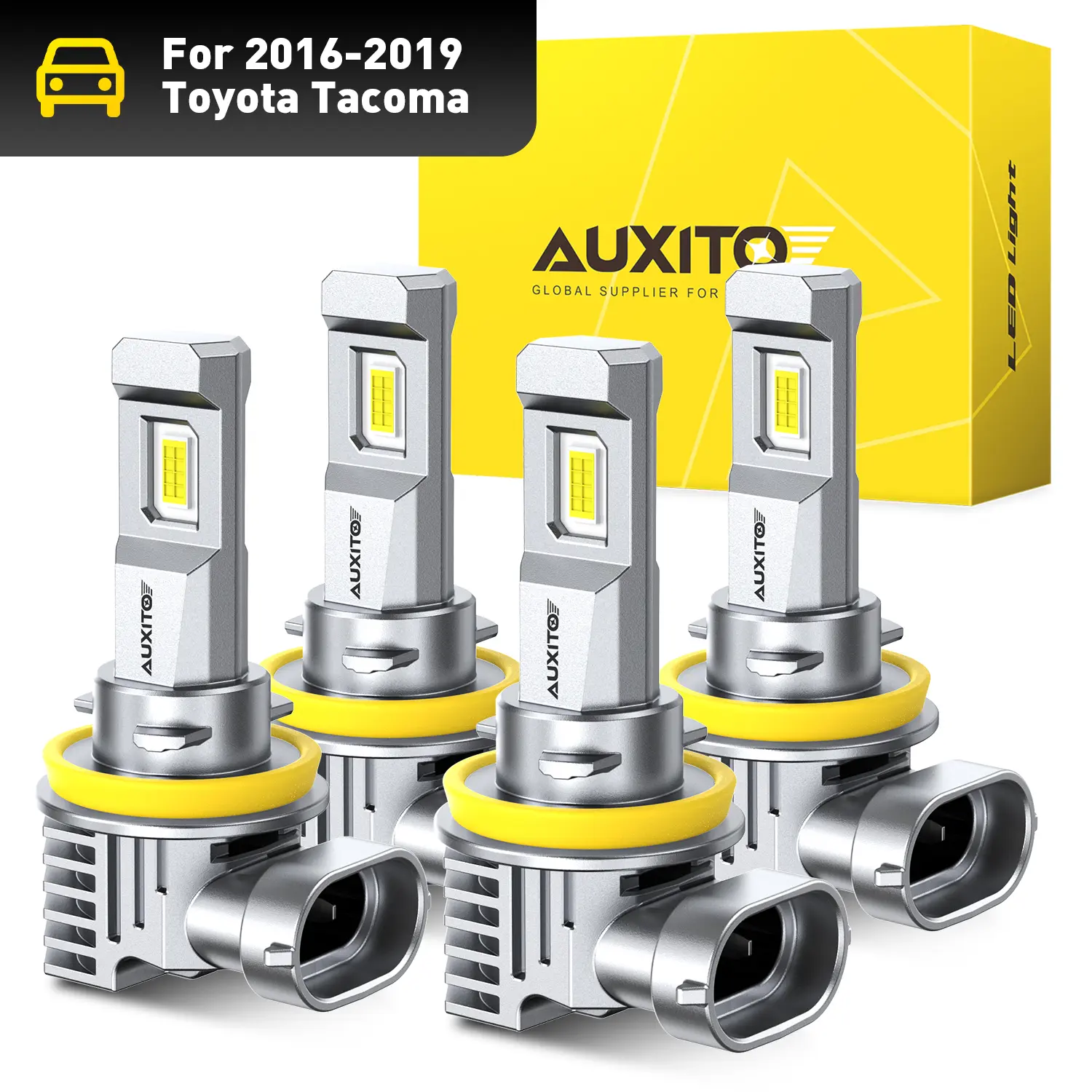 AUXITO 2016-2019 Toyota Tacoma-H9 High Beam+H11 Low Beam LED Headlight Bulbs,30000LM 6500K Cool White,60,000Hrs Long Service Life,No error,CANBUS Ready,No Flickering, Plug and Play