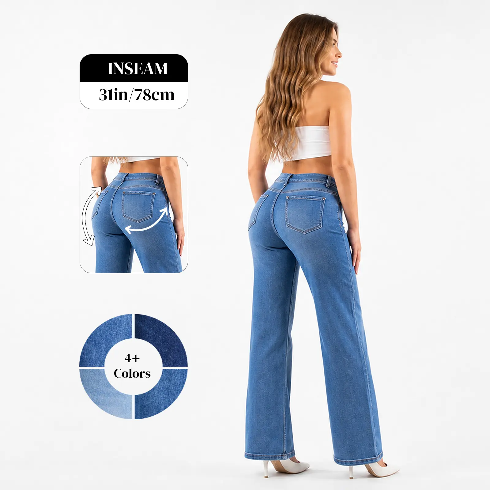 EMMIOL【Back to School】Women's Wide Leg Baggy Jeans Low Rise Butt Lifting Stretchy Denim Pants 2026 BBL Boyfriend Back Patchwork Jeans Summervibes