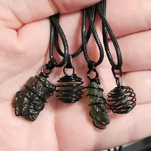 Moldavite Pendant - Black